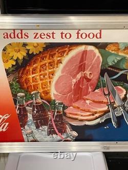 Gorgeous 1950 Coca Cola Cardboard with Original Frame DOUBLE SIDED. NEAR MINT