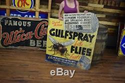 Gulf Spray Insect Killer Hardware Store RARE CARDBOARD SIGN RARE Gas Station Oil