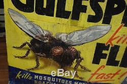 Gulf Spray Insect Killer Hardware Store RARE CARDBOARD SIGN RARE Gas Station Oil