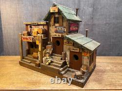 Hand Made ML Studtman Birdhouse Fishing House Coca Cola Sign Bait Shop Folk Art