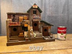Hand Made ML Studtman Birdhouse Fishing House Coca Cola Sign Bait Shop Folk Art