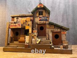 Hand Made ML Studtman Birdhouse Fishing House Coca Cola Sign Bait Shop Folk Art