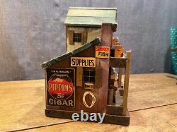 Hand Made ML Studtman Birdhouse Fishing House Coca Cola Sign Bait Shop Folk Art