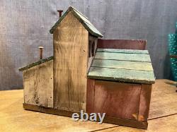 Hand Made ML Studtman Birdhouse Fishing House Coca Cola Sign Bait Shop Folk Art