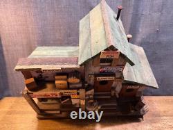 Hand Made ML Studtman Birdhouse Fishing House Coca Cola Sign Bait Shop Folk Art