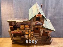 Hand Made ML Studtman Birdhouse Fishing House Coca Cola Sign Bait Shop Folk Art