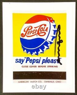 Hand signed signature Andy Warhol Pop Art Pepsi coke sign art with COA