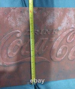 Heavy Coca Cola Metal Sign 22 1/2 x 11 1/2