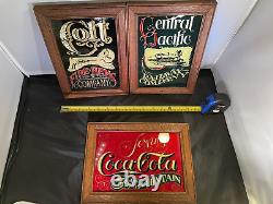 Hensley Colt 45 Firearms, Coca Cola, Central Pacific Rr Co 8 X 11 Mirror Set