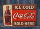 ICE COLD COLA SOLD HERE Plaque Rusted Metal Sign Bar Wall Decor