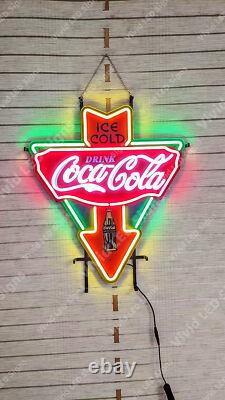 Ice Cold Coca Cola Coke Bar 24x20 Vivid LED Neon Sign Light Lamp With Dimmer