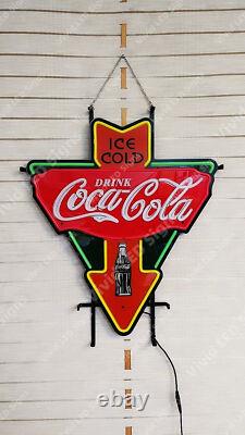 Ice Cold Coca Cola Coke Bar 24x20 Vivid LED Neon Sign Light Lamp With Dimmer