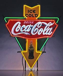 Ice Cold Coca Cola Sold Here 20x16 Neon Lamp Light Sign HD Vivid Printing