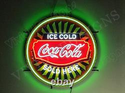 Ice Cold Coca Cola Sold Here 24x24 Vivid LED Neon Sign Light Lamp Dimmer