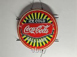 Ice Cold Coca Cola Sold Here 24x24 Vivid LED Neon Sign Light Lamp Dimmer