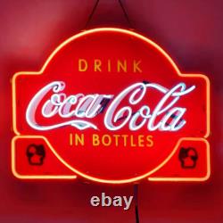 Ice Cold Drink Coca Cola Bar 20x16 Neon Sign Lamp Light With HD Vivid Printing