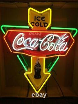 Ice Cold Drink Coca Cola Neon Lamp Sign 20x16 Bar Light Decor Glass Artwork