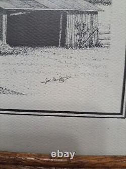 Joe Benjamin Signed 1993 Pen & Ink Drawing Barn With Coca Cola Sign Vintage MO