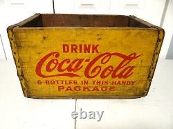 Killer c1940s Vtg Coke Coca Cola Soda Pop Wood Wooden Shipping Crate Nice Patina