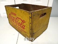 Killer c1940s Vtg Coke Coca Cola Soda Pop Wood Wooden Shipping Crate Nice Patina