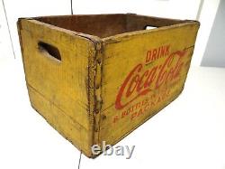 Killer c1940s Vtg Coke Coca Cola Soda Pop Wood Wooden Shipping Crate Nice Patina