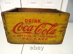 Killer c1940s Vtg Coke Coca Cola Soda Pop Wood Wooden Shipping Crate Nice Patina