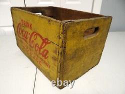 Killer c1940s Vtg Coke Coca Cola Soda Pop Wood Wooden Shipping Crate Nice Patina