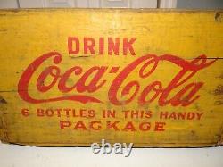 Killer c1940s Vtg Coke Coca Cola Soda Pop Wood Wooden Shipping Crate Nice Patina