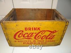 Killer c1940s Vtg Coke Coca Cola Soda Pop Wood Wooden Shipping Crate Nice Patina