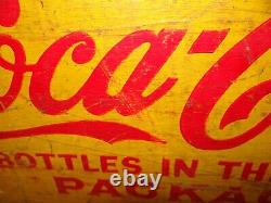 Killer c1940s Vtg Coke Coca Cola Soda Pop Wood Wooden Shipping Crate Nice Patina