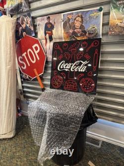 LARGE 24 Lighted (Neon Style) Coca-Cola Pizza Pizzeria Sign Italian