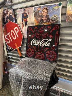 LARGE 24 Lighted (Neon Style) Coca-Cola Pizza Pizzeria Sign Italian