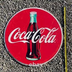 LARGE 36IN Classic Coke Glass Bottle Coca-Cola Antique Style METAL Hanging Sign