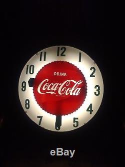 LARGE Vintage 1950s Coca-Cola Light Up Drink Coca Cola Clock