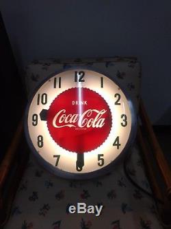 LARGE Vintage 1950s Coca-Cola Light Up Drink Coca Cola Clock