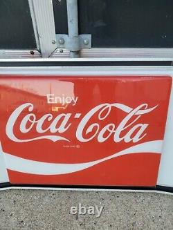 LARGE Vintage ENJOY Coca Cola COKE box Soda Sign