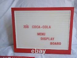 L@@K Vintage 70's Coca-Cola Menu Board Sign withOriginal Letters & Numbers Sets