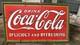 Large 1932 Drink Coca-Cola Porcelain Metal Sign Delicious & Refreshing Signage