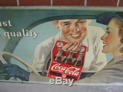 Large 1942 WW2 Theme Coca Cola Cardboard Advertising Sign