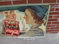 Large 1942 WW2 Theme Coca Cola Cardboard Advertising Sign