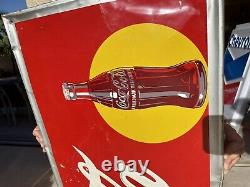 Large 54 X 18 Vintage Coca-Cola Sign Coke Bottle M. C. A 5-48 Soda Pop Drink