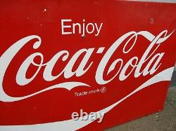 Large 66 x 44 Vintage Original Enjoy Coca Cola Sign Authentic Large Metal Sign