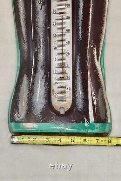 Large Coca-Cola Bottle Shaped Thermometer Tin Sign 29 Coke Advertising