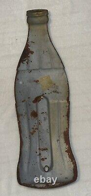 Large Coca-Cola Bottle Shaped Thermometer Tin Sign 29 Coke Advertising