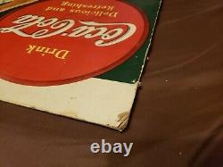 Large Coca Cola Cardboard advertising sign. Very rare! 1930's