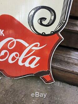 Large Coca Cola Double Sided Porcelain Sign