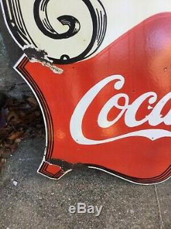 Large Coca Cola Double Sided Porcelain Sign