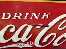 Large Coca Cola General Store Metal Sign In Wooden Frame GE Walker 72 X 30 1930s