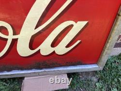 Large Coca Cola General Store Metal Sign In Wooden Frame GE Walker 72 X 30 1930s