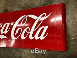 Large Coca-Cola Porcelain Excellent Condition Sled Sign Coke